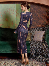 Tie Dye Scoop Neck Bodycon Dress